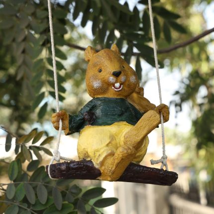 Swinging Squirrel Garden Decor