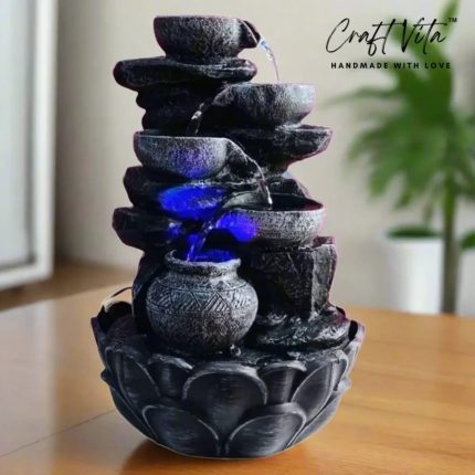 Water Fall Fountain For Home Living Room Decor With Led Lights